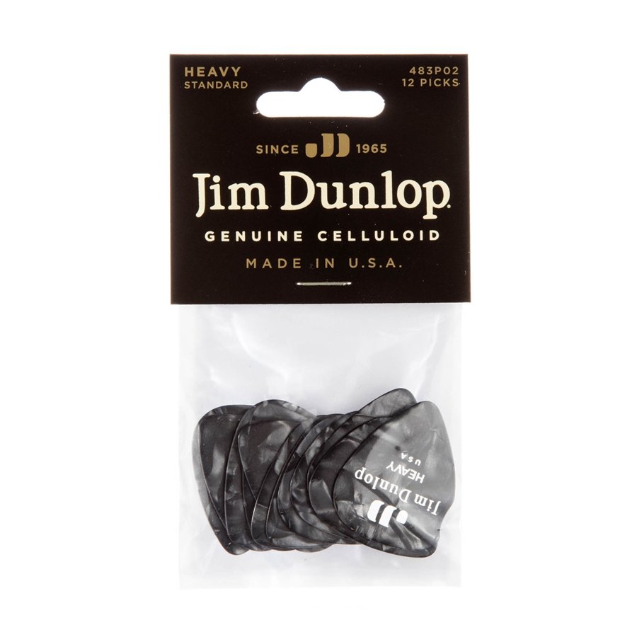 Dunlop 483P#02 Black Perloid - Heavy