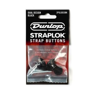 Dunlop 2PSLS033BK Straplok Dual Button Black