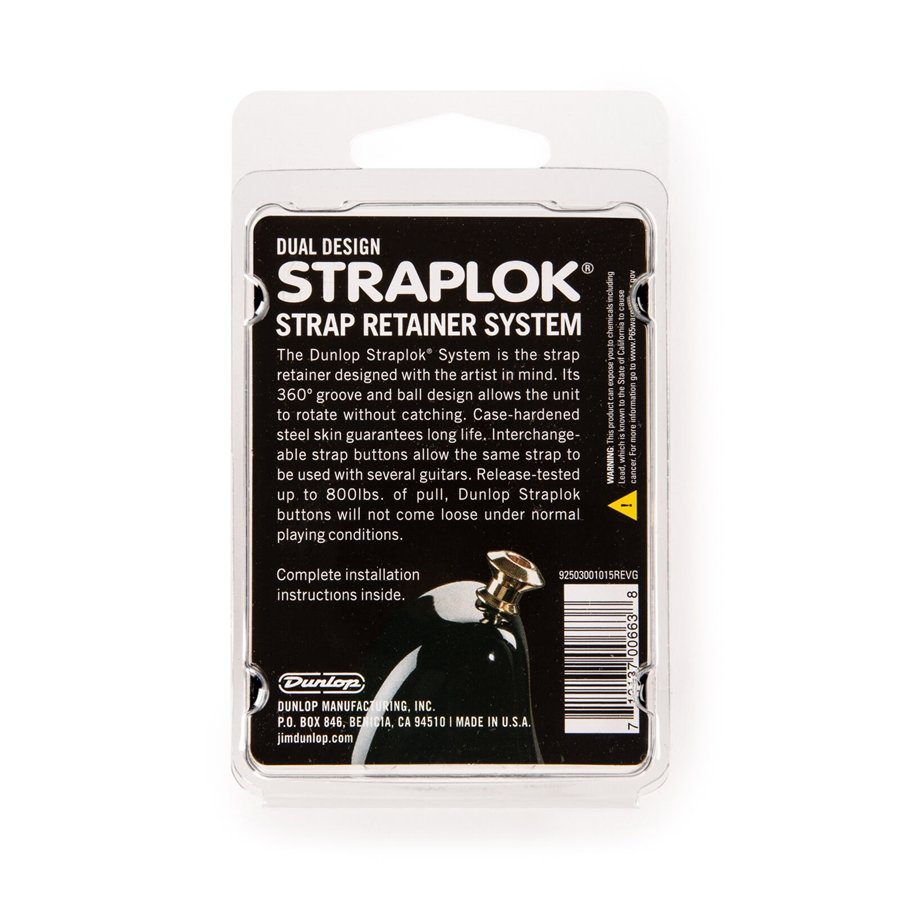 Dunlop SLS1033BK Straplok Dual Design Strap Retainer System