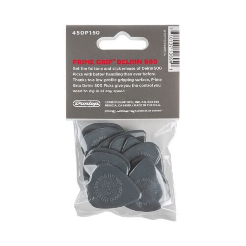 Dunlop 450P150 Prime Grip Delrin 500 1.5 mm Player's Pack/12