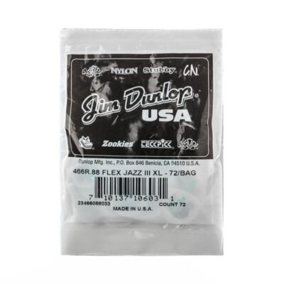 Dunlop 466R088 Tortex Flex Jazz III XL .88 mm Bag/72