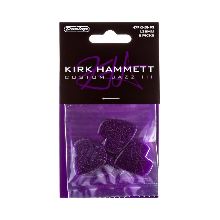 Dunlop 47PKH3NPS Kirk Hammett Purple Sparkle Jazz III Player's Pack/6