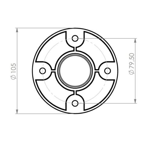 Quik Lok SC/235 Flangia in alluminio per speaker