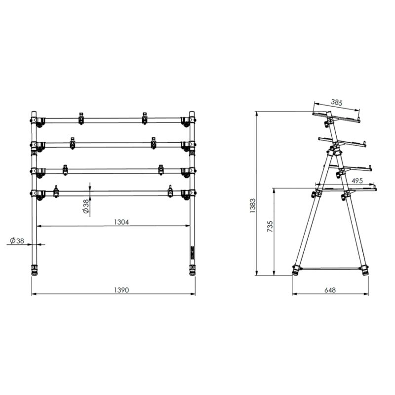 Quik Lok MKS4 Supporto per 4 tastiere