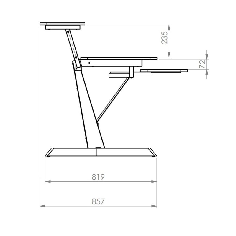 Quik Lok Z/460 BK Workstation a 3 Ripiani