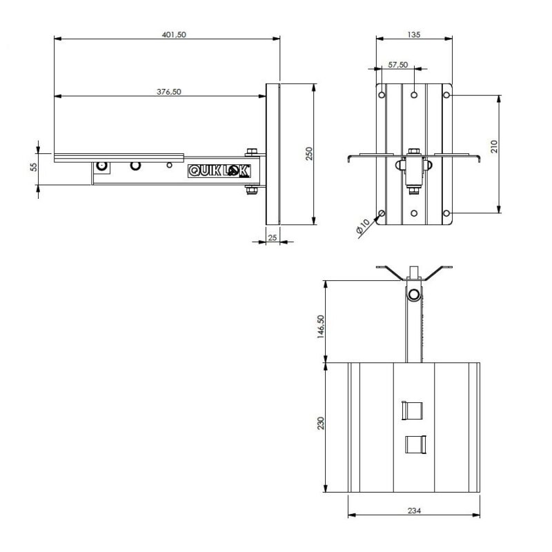 Quik Lok QL/958 Supporto a muro per speaker