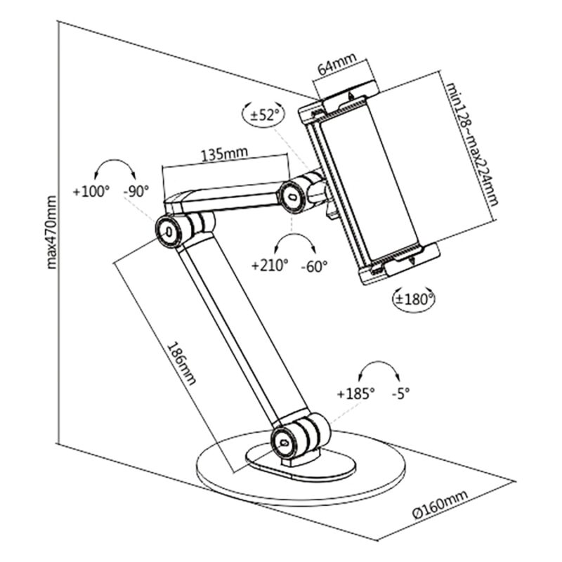 Quik Lok TST/001 Supporto da tavolo per Smartphone e Tablet