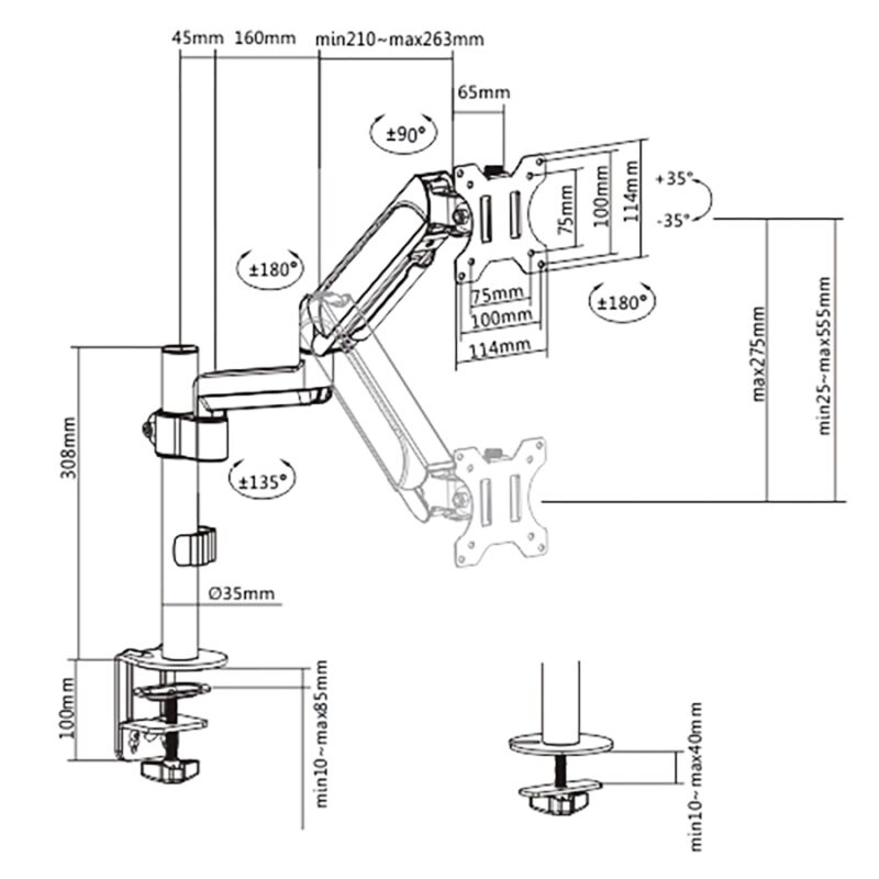 Quik Lok VSC/001 Supporto per video monitor
