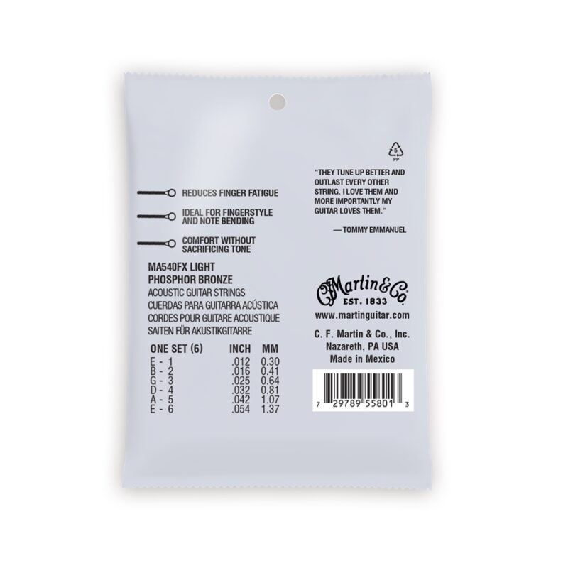 Martin & Co. MA540FX Authentic Flexible Core Light - Tommy's Choice Phosphor Bronze 12-54