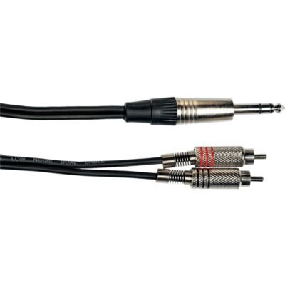 Yellow Cable K02ST-3 Cavo Segnale Stereo 2x RCA maschio/Jack TRS 3 m