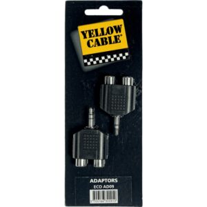 Yellow Cable AD09 Adattatore Mini Jack TRS Maschio/2x RCA Femmina 2 Pcs