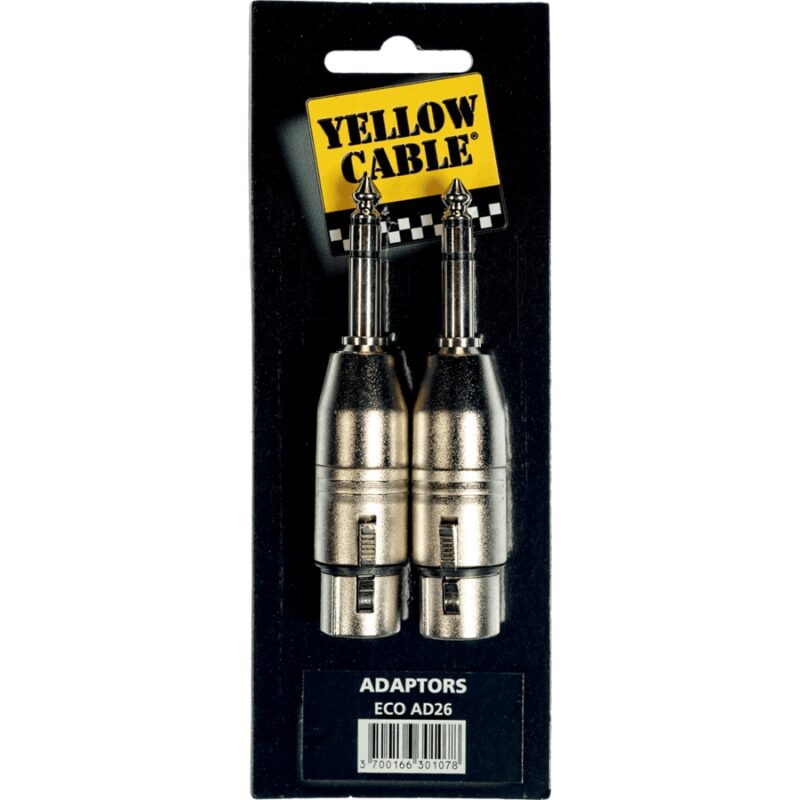 Yellow Cable AD26 Adattatore Jack TRS Maschio/XLR Femmina 2 Pcs
