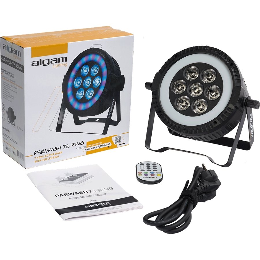 Algam Lighting PARWASH76-RING LED 7x6W RGBW + RING RGB