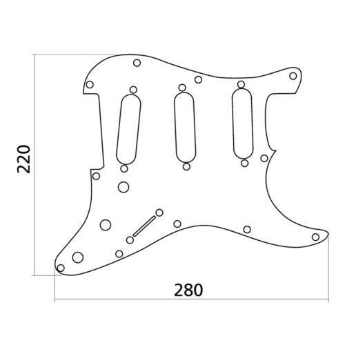 Yellow Parts EZ1100B Battipenna 3 Strati Stratocaster® Style Nero