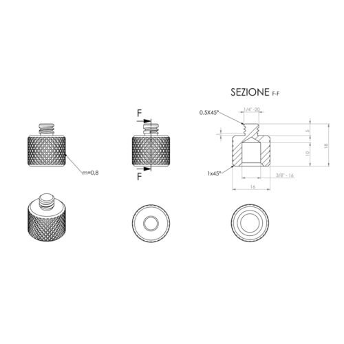 Quik Lok ADC/001 Adattatore Fotografico 1/4" M - 3/8" F