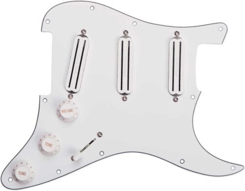 SEYMOUR DUNCAN PICKGRD ASSY TRIPLE RAILS WHT