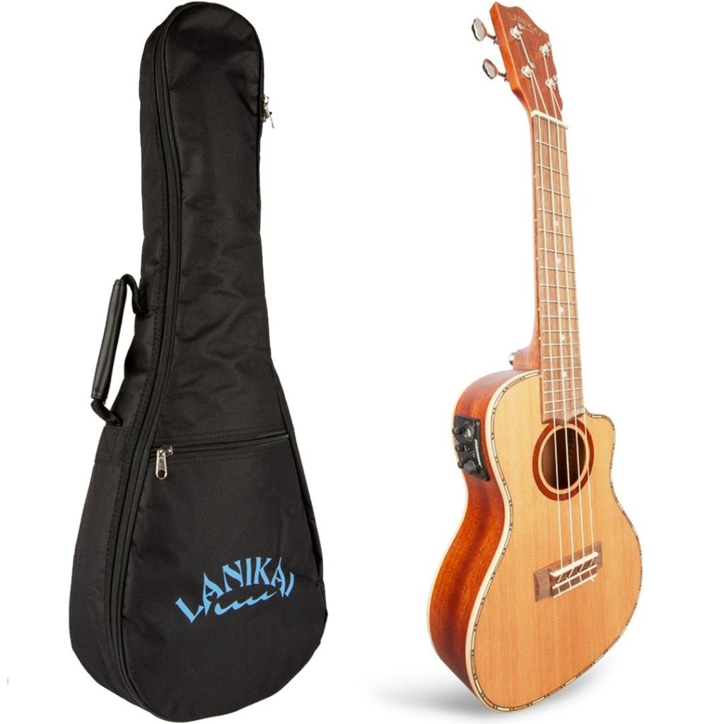 LANIKAI IT CDST-CEC UKULELE CONCERTO CON TOP IN CEDRO E PREAMP - immagine 2