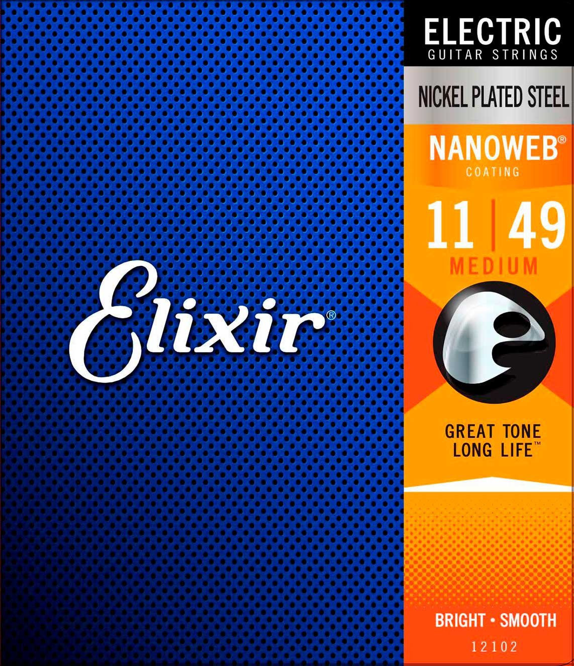 ELIXIR 12102 ELECTRIC NICKEL PLATED STEEL NANOWEB