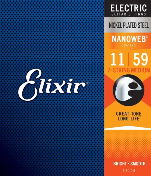 ELIXIR 12106 ELECTRIC NICKEL PLATED STEEL NANOWEB