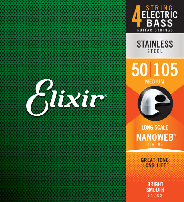 ELIXIR 14702 ELECTRIC BASS STAINLESS STEEL NANOWEB