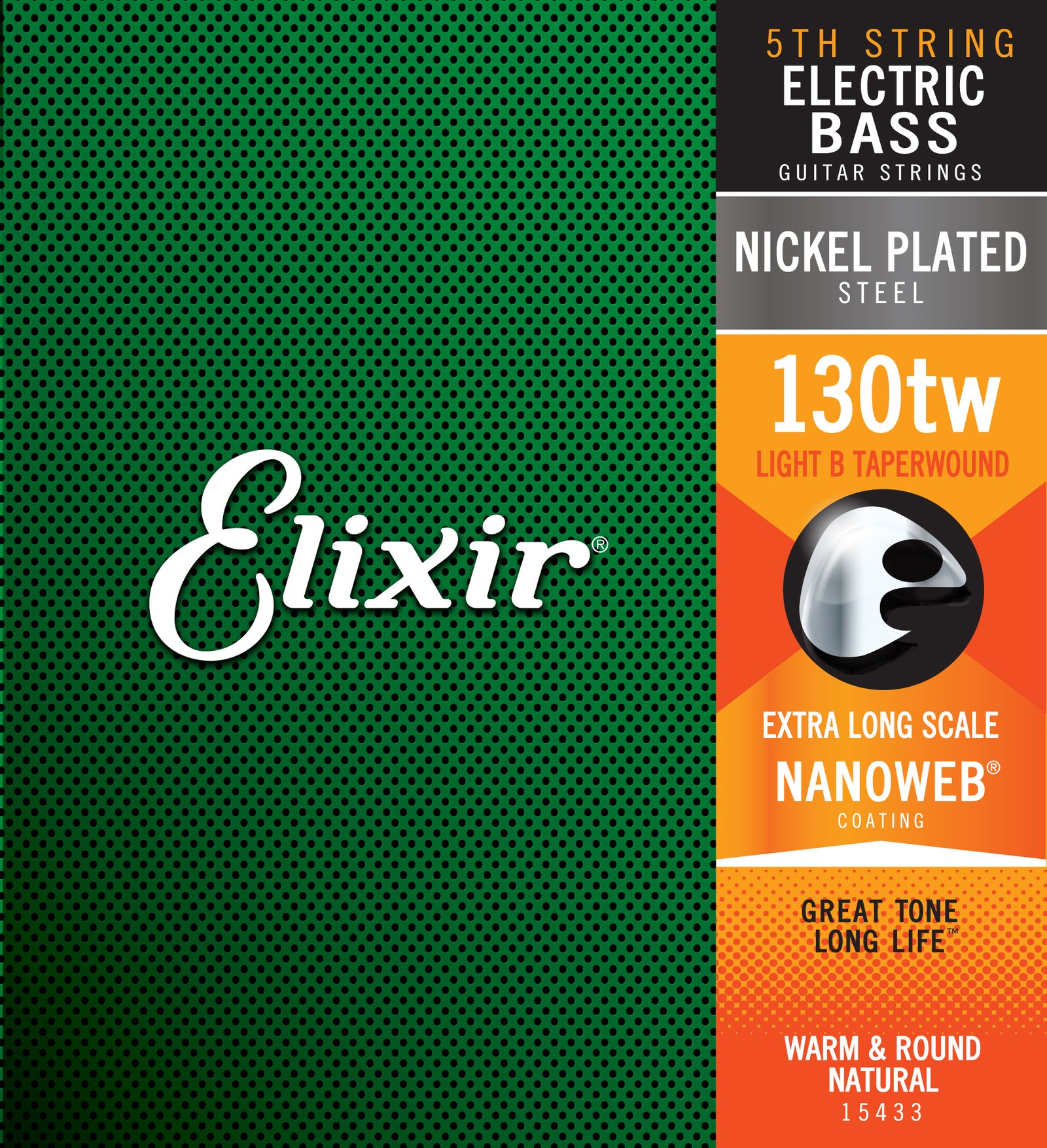 ELIXIR 15433 ELECTRIC BASS NICKEL PLATED STEEL NANOWEB