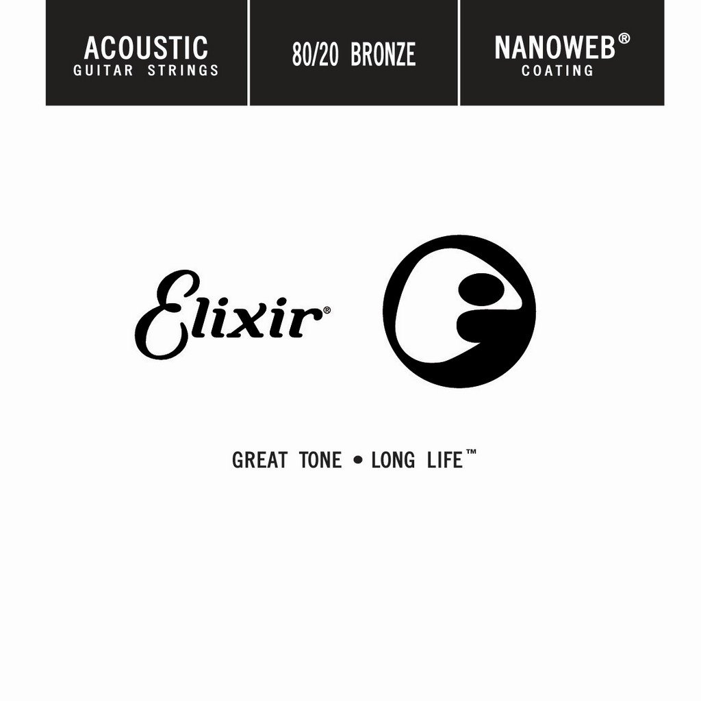 ELIXIR 15122 ACOUSTIC 80/20 BRONZE NANOWEB SINGLE