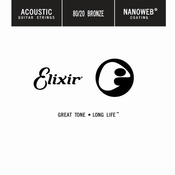 ELIXIR 15125 ACOUSTIC 80/20 BRONZE NANOWEB SINGLE