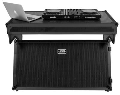 UDG U91072BL -ULTIMATE FLIGHT CASE PORTABLE Z-STYLE DJ TABLE BLACK PLUS (WHEELS)