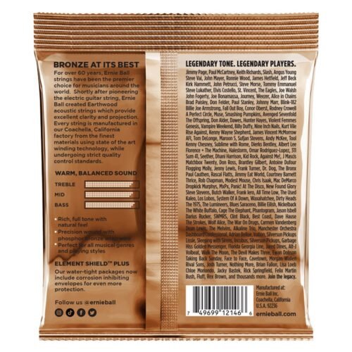 Ernie Ball 2146 Earthwood Phosphor Bronze Medium Light 12-54