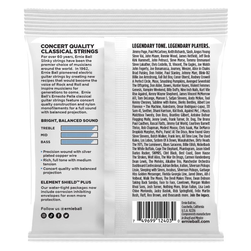 Ernie Ball 2403 Ernesto Palla Clear & Silver