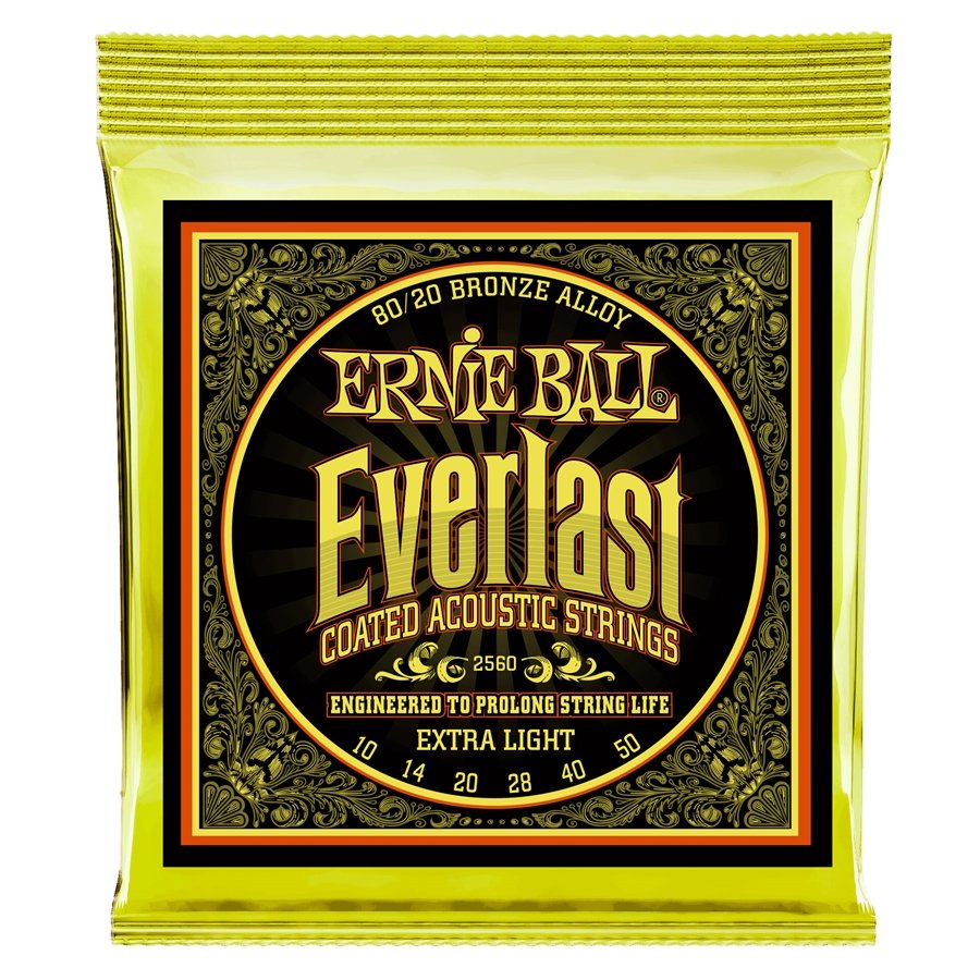 Ernie Ball 2560 Everlast Coated 80/20 Bronze Extra Light 10-50