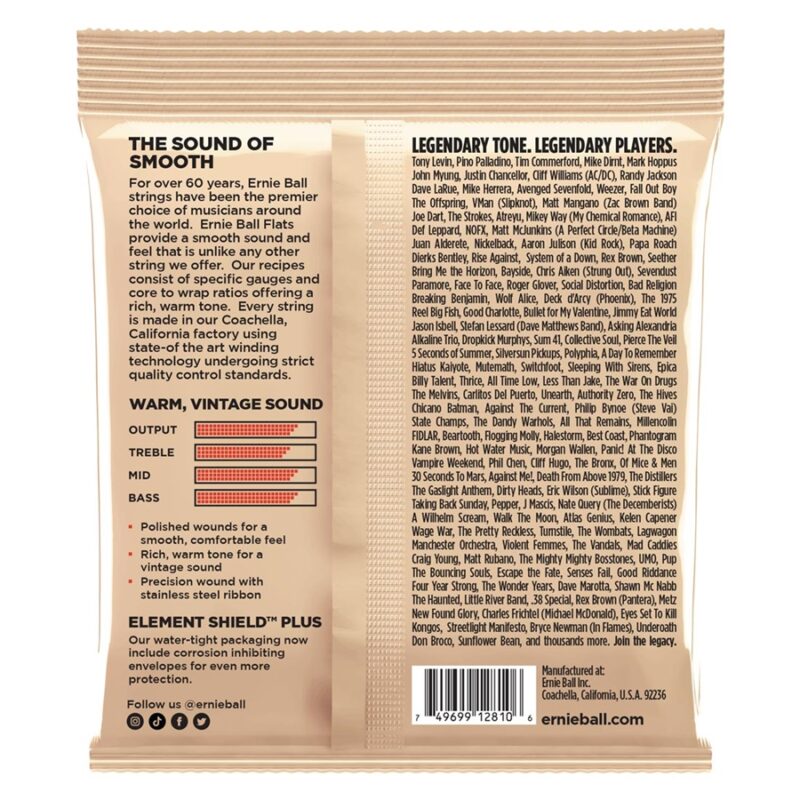 Ernie Ball 2810 Flatwound 5 Corde 45-130