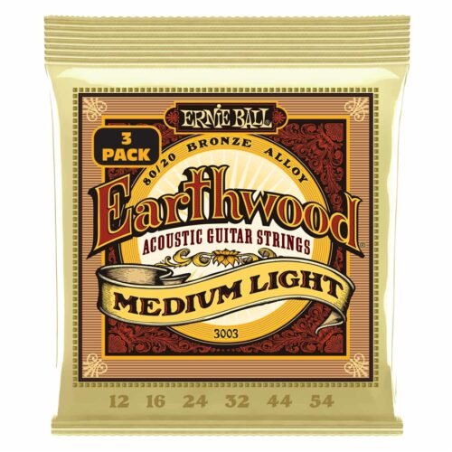 Ernie Ball 3003 Earthwood 80/20 Bronze Medium Light 12-54 - 3 Mute