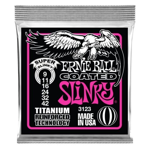 Ernie Ball 3123 RPS Coated Titanium Super Slinky 9-42