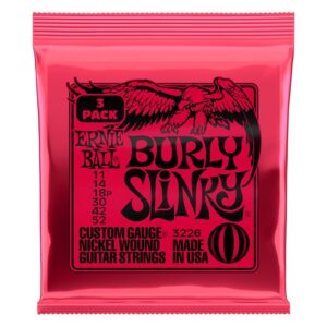 Ernie Ball 3226 Burly Slinky Nckl Wnd 3 Pk 11 52