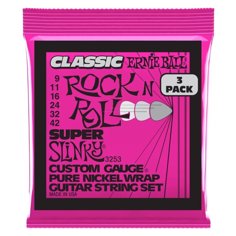 Ernie Ball 3253 Super Slinky Clas RnR  3 Pk 9 42