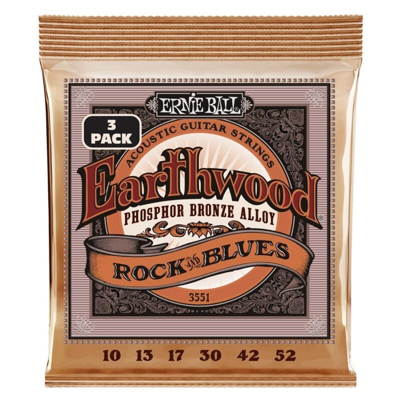 Ernie Ball 3551 Erthwd RandB wPlain G 3 Pk 10 52