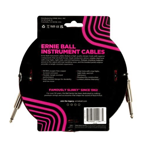 Ernie Ball 6398 Braided Straight Straight 7.6m