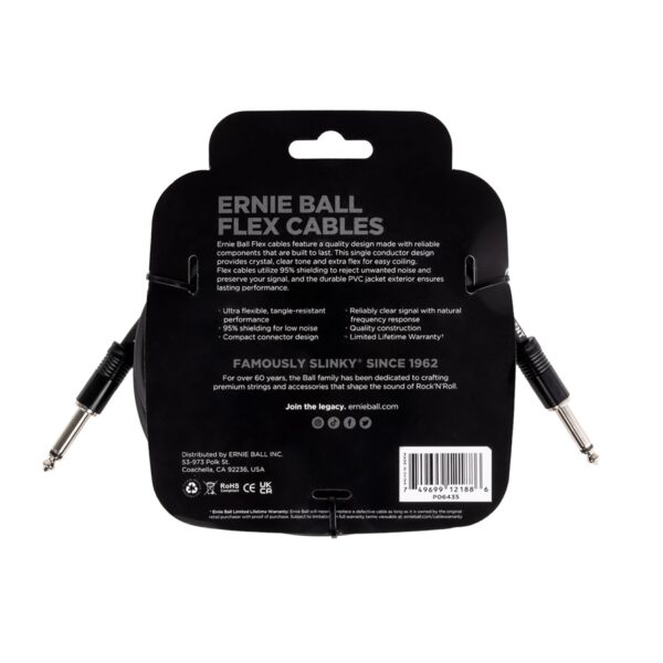 Ernie Ball 6435 Flex Cable Black 6m