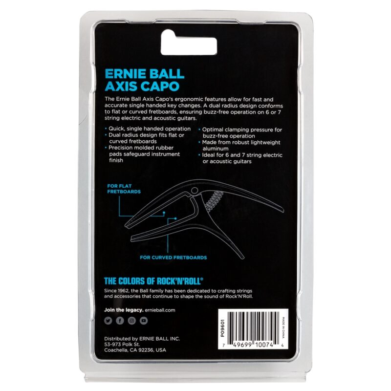 Ernie Ball 9601 Axis Capo Silver