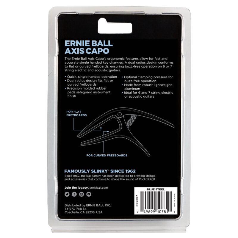 Ernie Ball 9607 Axis Capo Blue Steel 2021