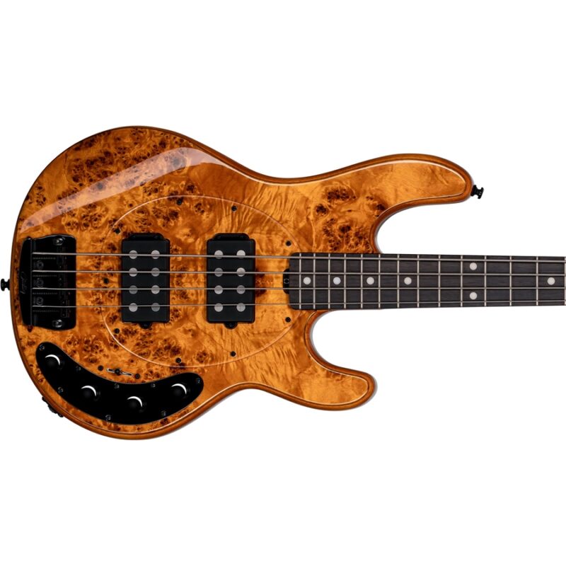 Sterling by Music Man StingRay HH RAY34HH Poplar Burl Amber