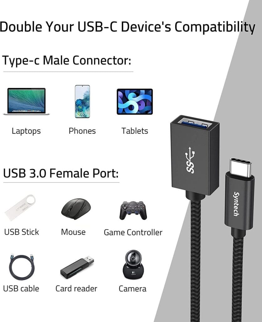 SYNTECH Cavo Adattatore USB C a USB (2 pz) - immagine 4