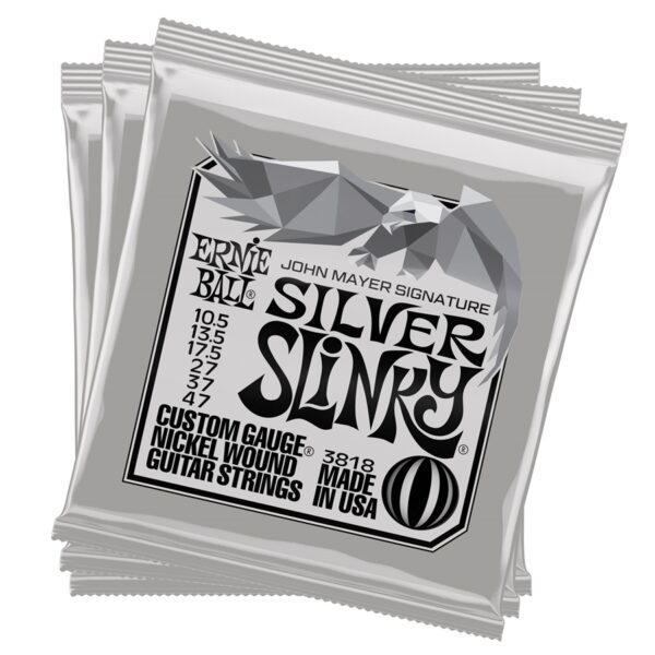 Ernie Ball 3818 John Mayer Silver Slinky 10.5-47 3 Pk