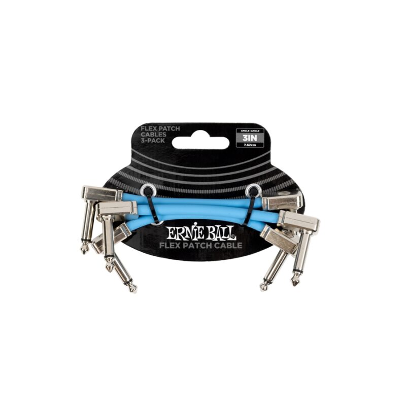 Ernie Ball 6459 Flex Patch Cable Blue 8cm 3pk