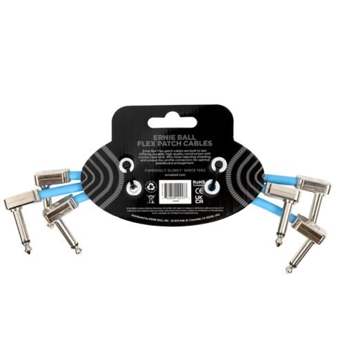 Ernie Ball 6460 Flex Patch Cable Blue 15cm 3pk