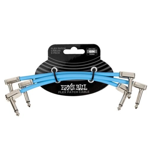 Ernie Ball 6460 Flex Patch Cable Blue 15cm 3pk