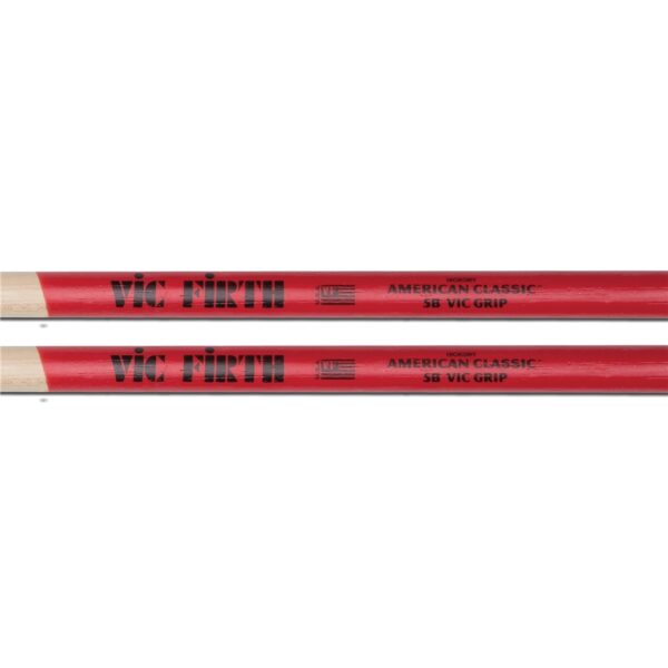 Vic Firth 5BVG - Bacchette American Classic con punta in legno e Vic Grip