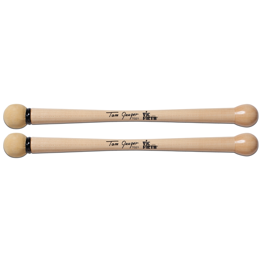 Vic Firth TG21 - Symphonic Collection Bass Drum Mallets Signature Tom Gauger Chamois/Wood