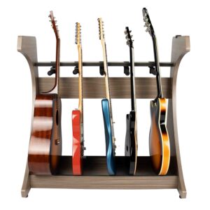Gator Frameworks GFW-ELITEGTR5RK-GRY Rack per chitarre 5-7 posti in finitura grigio Driftwood